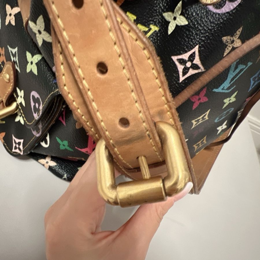 LV Petit Noe 村上隆聯名 黑白三彩水桶包-16