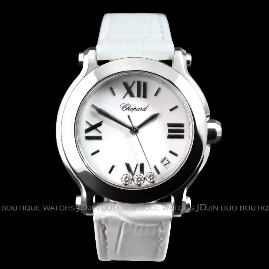 金鐸精品~2359 CHOPARD 蕭邦HAPPY SPORT 3顆快樂鑽 36mm 石英女用鑽錶-0