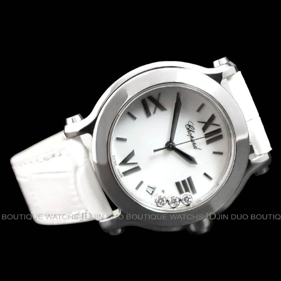 金鐸精品~2359 CHOPARD 蕭邦HAPPY SPORT 3顆快樂鑽 36mm 石英女用鑽錶-1