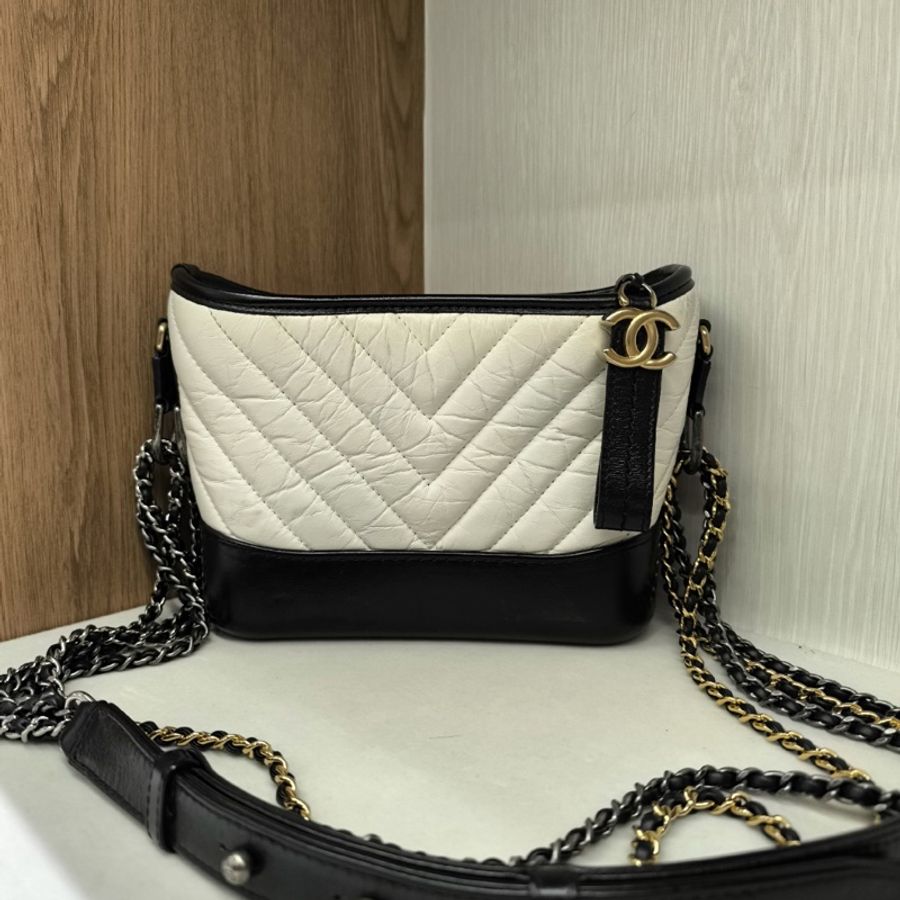 CHANEL香奈兒soblack流浪小號黑白熊貓色全皮包-0