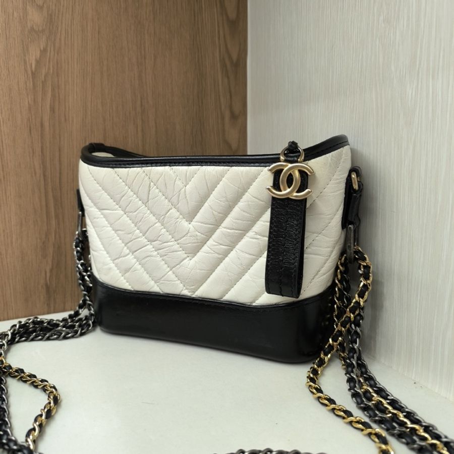 CHANEL香奈兒soblack流浪小號黑白熊貓色全皮包-2