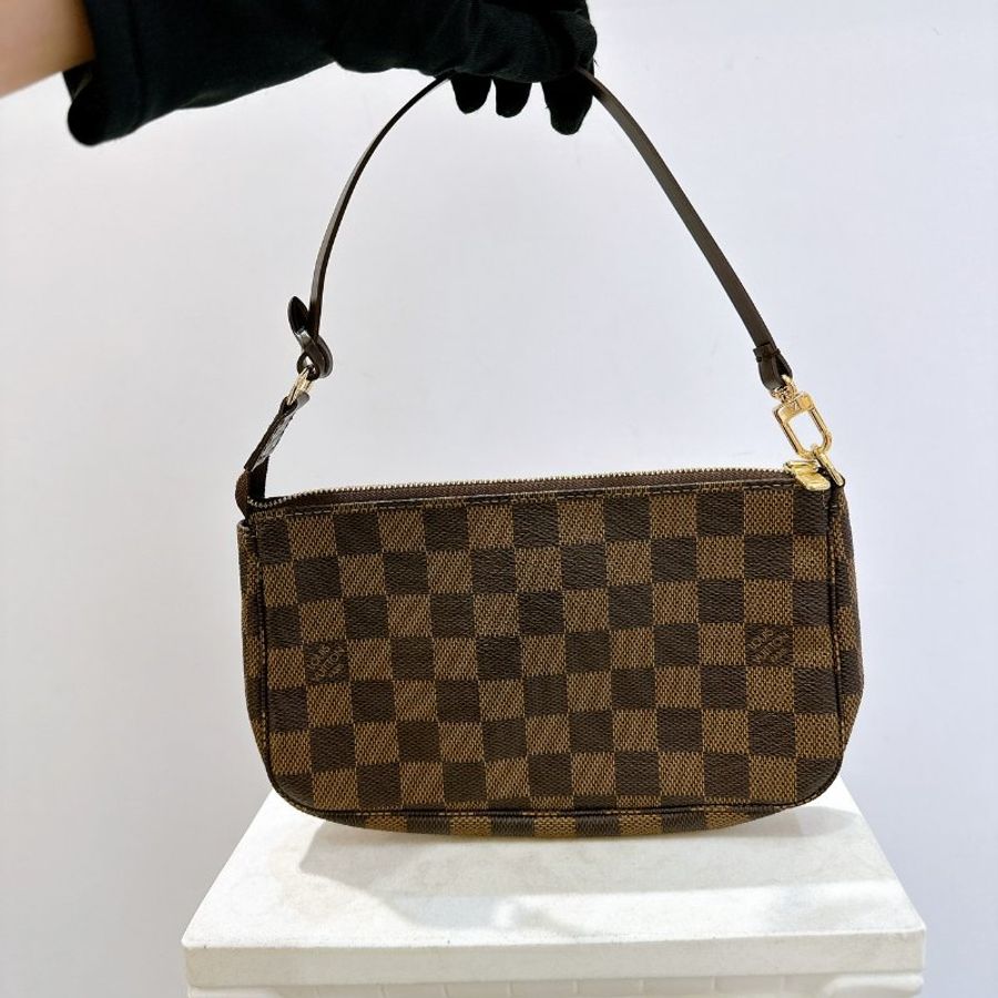 LOUIS VUITTON LV 棕色棋盤格 POCHETTE ACCESSOIRES 手提包-0