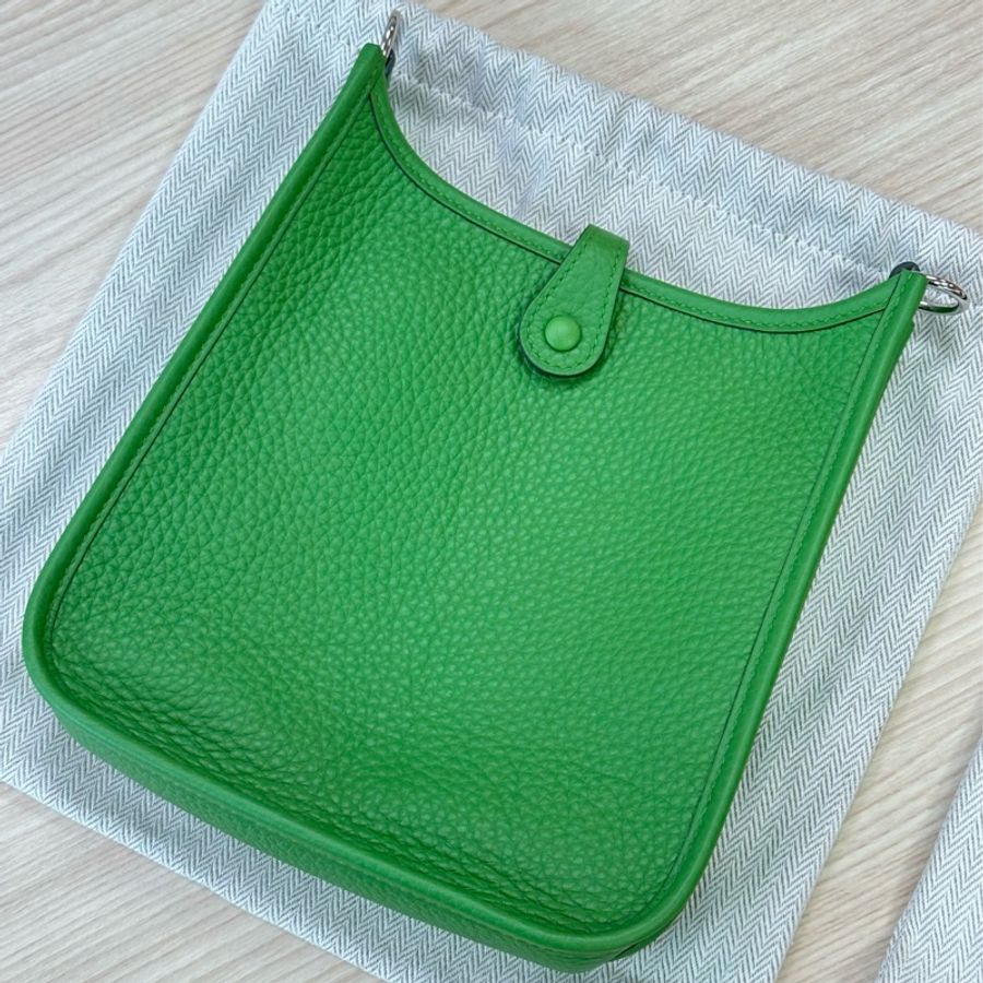 全新 Hermes Mini Evelyn 16 絲藍綠 夏天小包 B刻-7