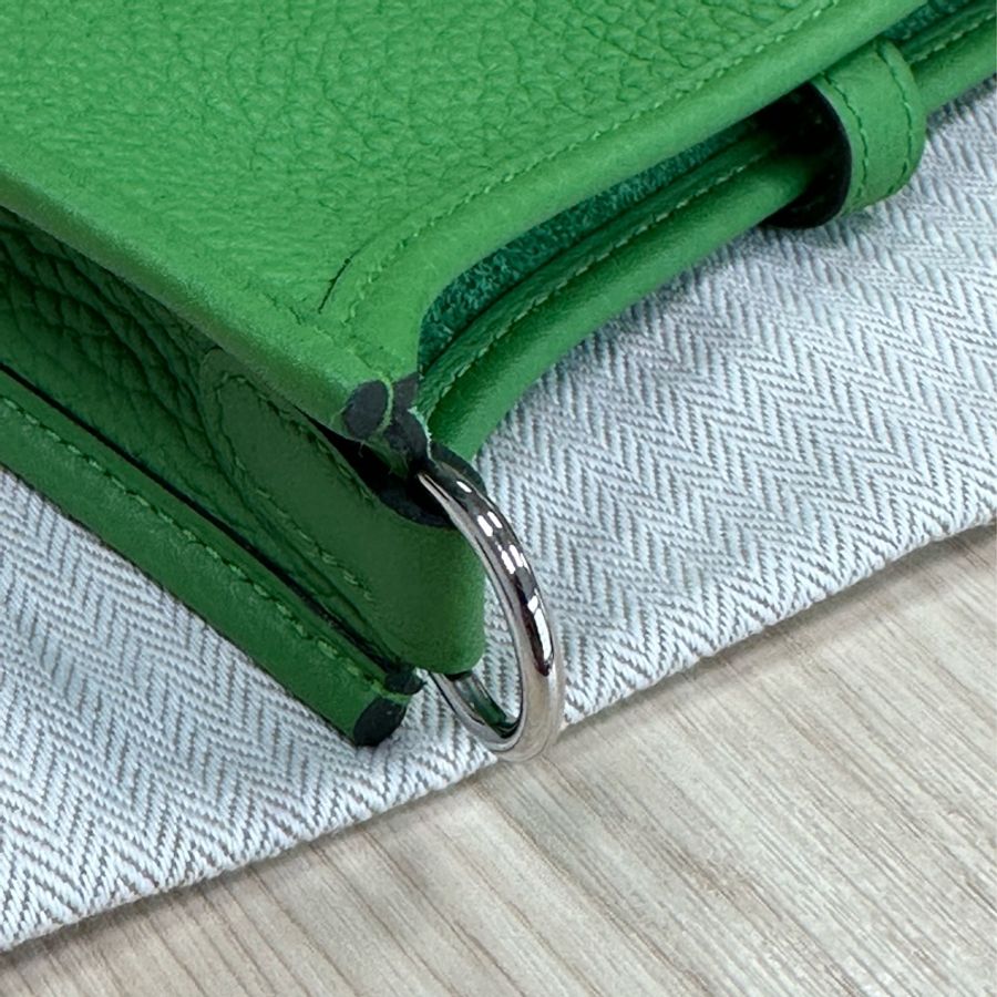 全新 Hermes Mini Evelyn 16 絲藍綠 夏天小包 B刻-13