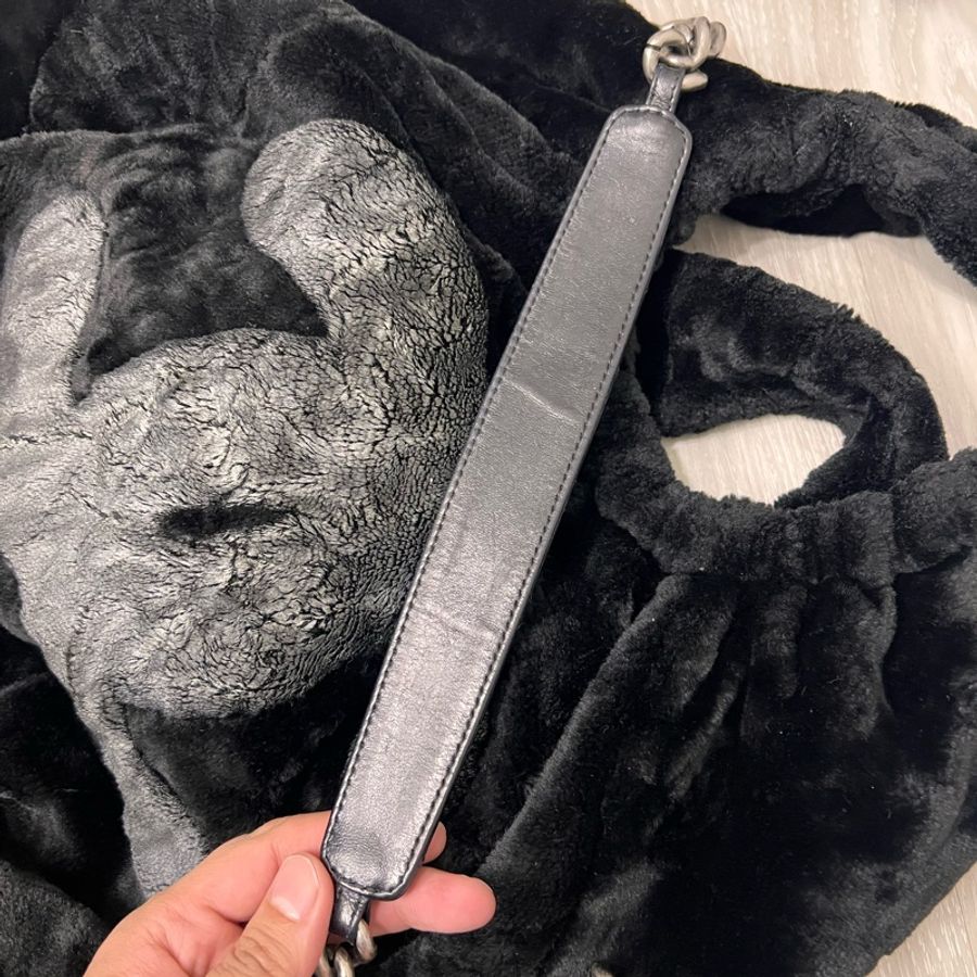 CHANEL 香奈兒   限量秀款兔毛兩用鏈帶包 可以斜背 手提 肩背都非常時髦🤎-7