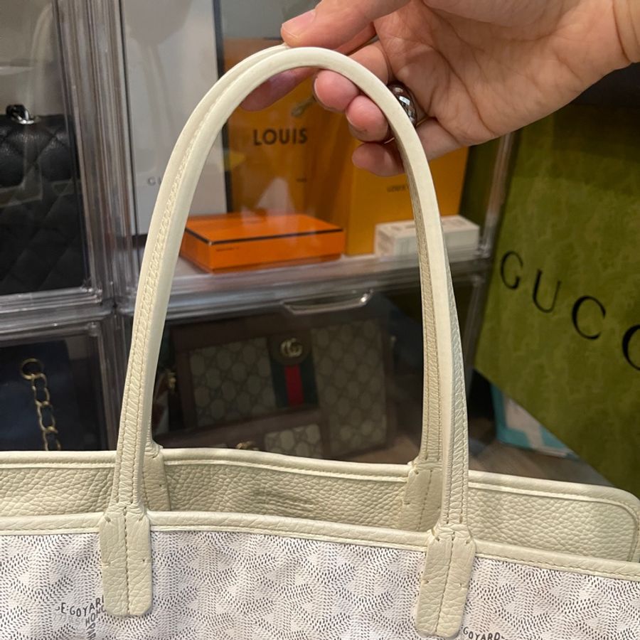 甜價賣🔥超難買的..Goyard Hardy 白色貓袋購物包 媽媽包 通勤包 旅行包-5