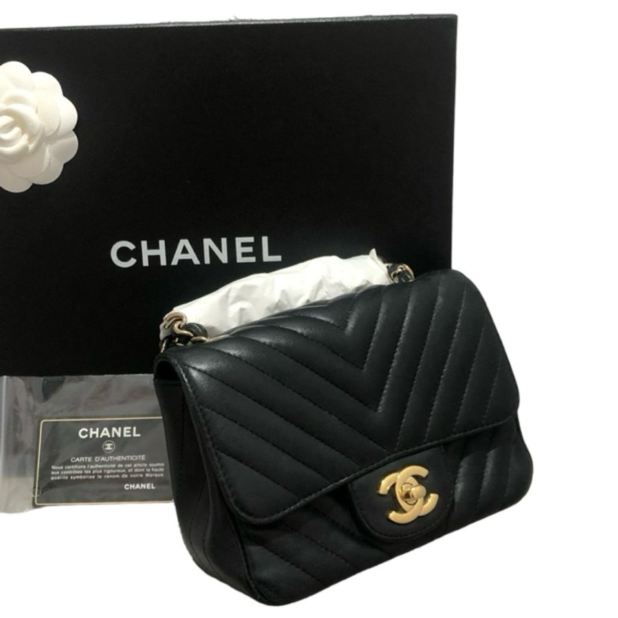 Chanel lambskin 羊皮方胖 金扣-2