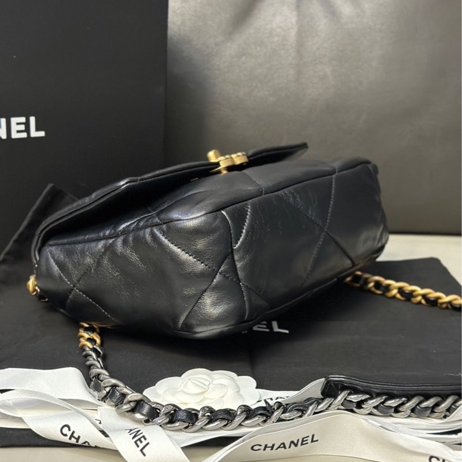 Chanel 19 bag黑金小號黃金尺寸🥹至少9新❤️🔥-11