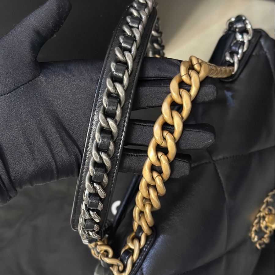 Chanel 19 bag黑金小號黃金尺寸🥹至少9新❤️🔥-13