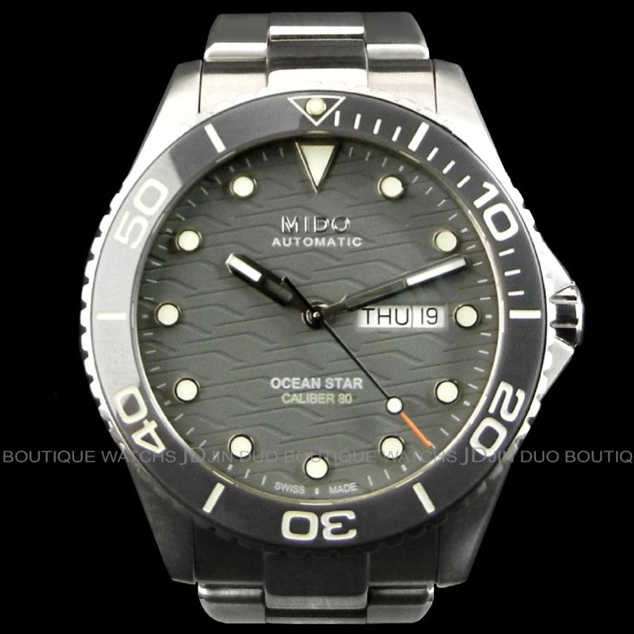 金鐸精品~2223 MIDO 美度 OCEAN STAR 200C 海洋之星黑灰陶瓷圈自動上鍊男用腕錶-0