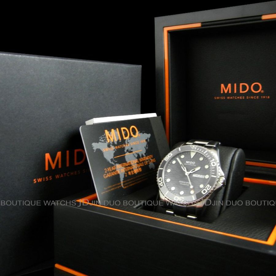 金鐸精品~2223 MIDO 美度 OCEAN STAR 200C 海洋之星黑灰陶瓷圈自動上鍊男用腕錶-5