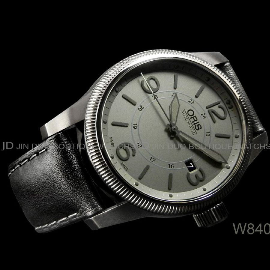金鐸精品~W840 ORIS 豪利時 BIG CROWN 大錶冠灰色摩登44mm 自動上鍊男用腕錶-1