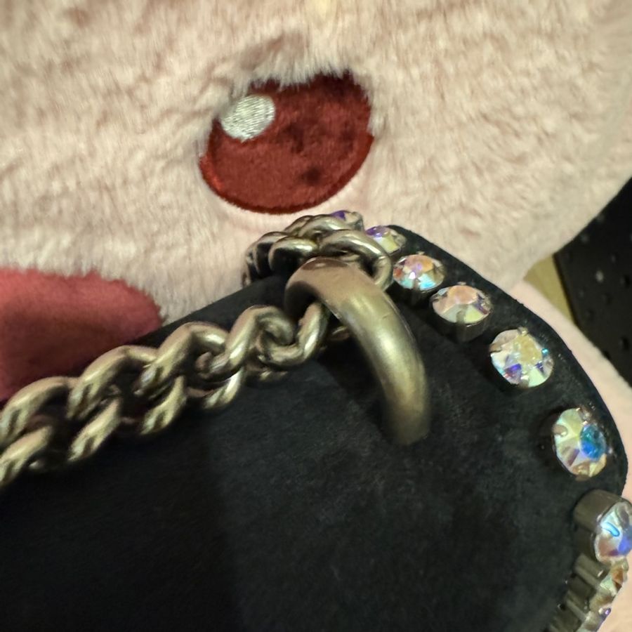 Gucci 施華洛世奇 麂皮 黑色限量版酒神 中號-11