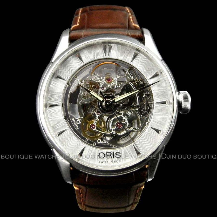 金鐸精品~W848 ORIS 豪利時 Artelier藝術家系列鏤空40mm自動上鍊男用腕錶-0