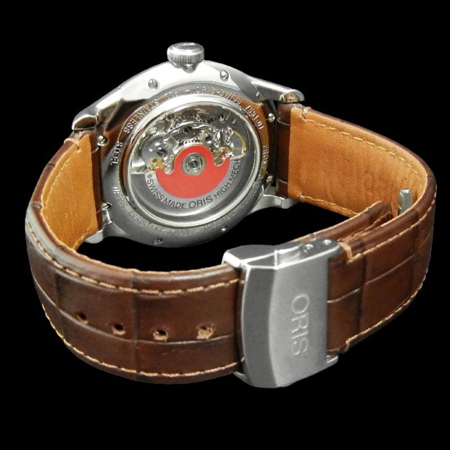 金鐸精品~W848 ORIS 豪利時 Artelier藝術家系列鏤空40mm自動上鍊男用腕錶-2