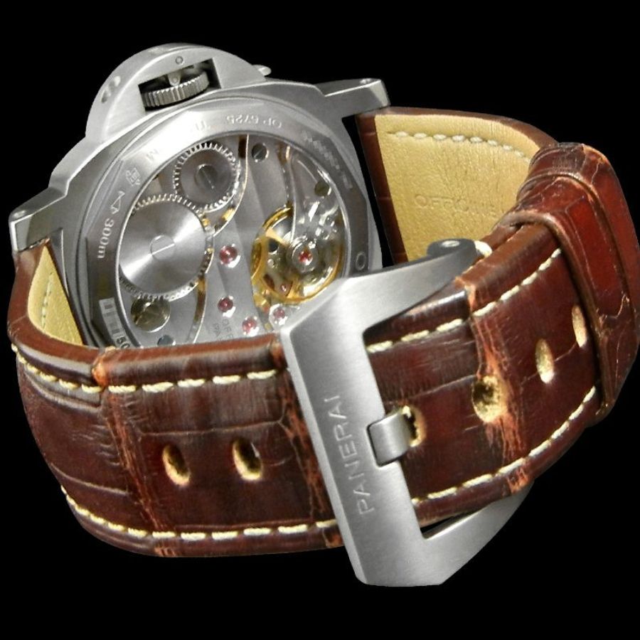 金鐸精品~W849 PANERAI 沛納海 Luminor PAM00176 P字頭鈦金屬三明治面盤手動上鍊男用腕錶-2