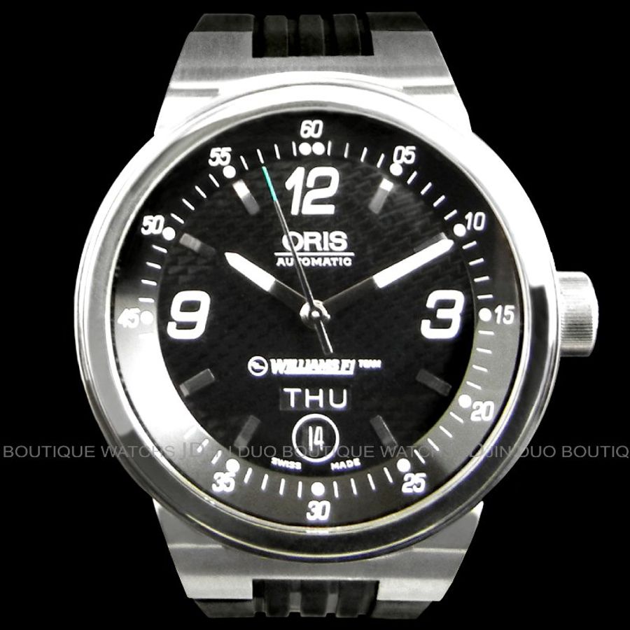金鐸精品~2296 ORIS 豪利時 Williams F1 Day Date星期.日期 自動上鍊男用腕錶 賽車錶-0