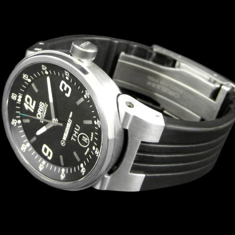 金鐸精品~2296 ORIS 豪利時 Williams F1 Day Date星期.日期 自動上鍊男用腕錶 賽車錶-3