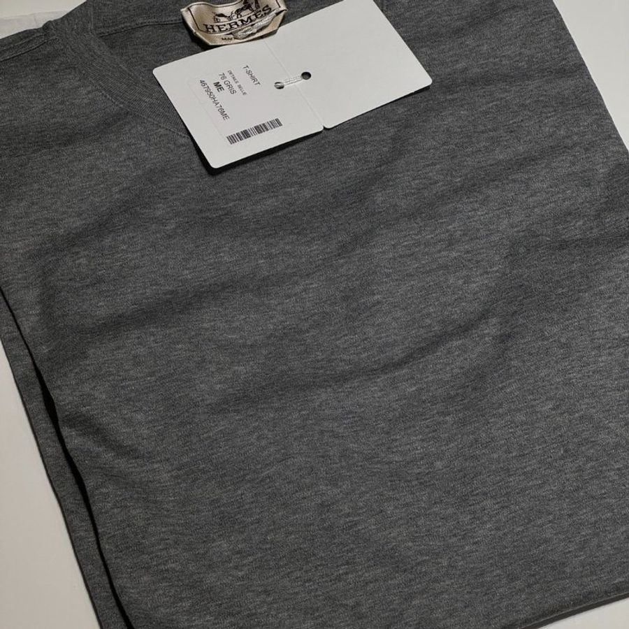 【Hermes】全新 - 愛馬仕 男裝 Hermes “Piqures sellier”T恤 (灰)-2