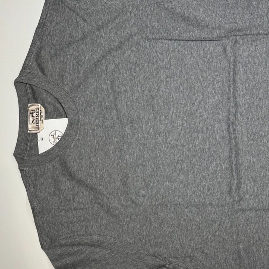 【Hermes】全新 - 愛馬仕 男裝 Hermes “Piqures sellier”T恤 (灰)-3