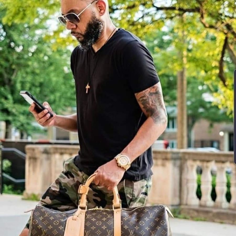 🎀👜曼蒂二手精品👜🎀 LV旅行袋 旅行包 keepall55 老花 LV m41424 波士頓包 Keepall Bandouliere55 老花行李包-1