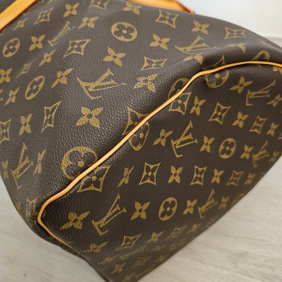 🎀👜曼蒂二手精品👜🎀 LV旅行袋 旅行包 keepall55 老花 LV m41424 波士頓包 Keepall Bandouliere55 老花行李包-8