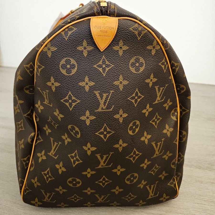 🎀👜曼蒂二手精品👜🎀 LV旅行袋 旅行包 keepall55 老花 LV m41424 波士頓包 Keepall Bandouliere55 老花行李包-18