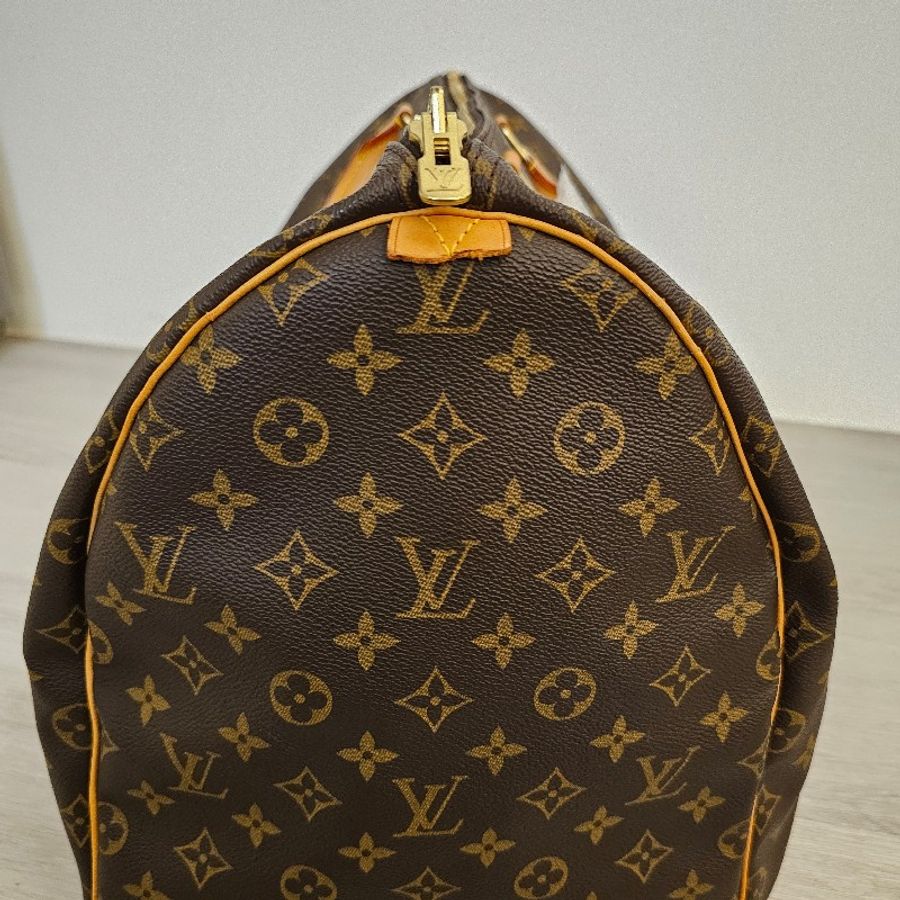 🎀👜曼蒂二手精品👜🎀 LV旅行袋 旅行包 keepall55 老花 LV m41424 波士頓包 Keepall Bandouliere55 老花行李包-26