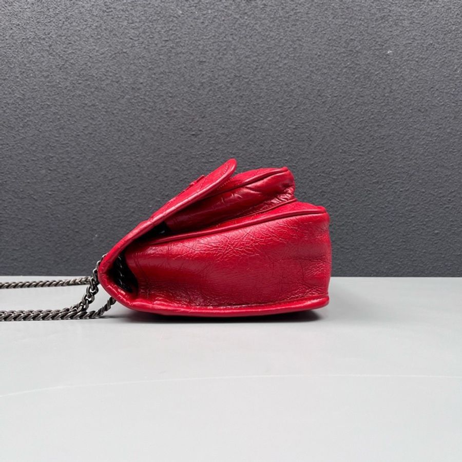 Saint Laurent YSL 紅色全皮v紋小號Niki鏈條包-3