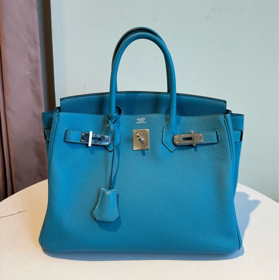 Hermes 松石藍銀釦birkin 30-0