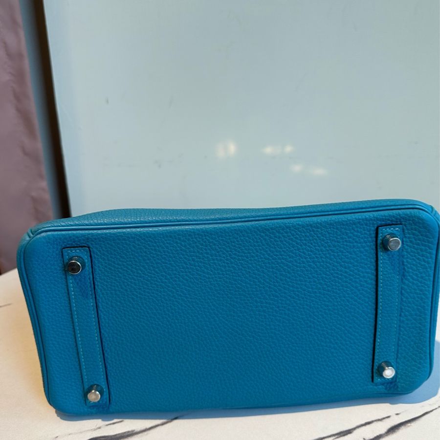 Hermes 松石藍銀釦birkin 30-13