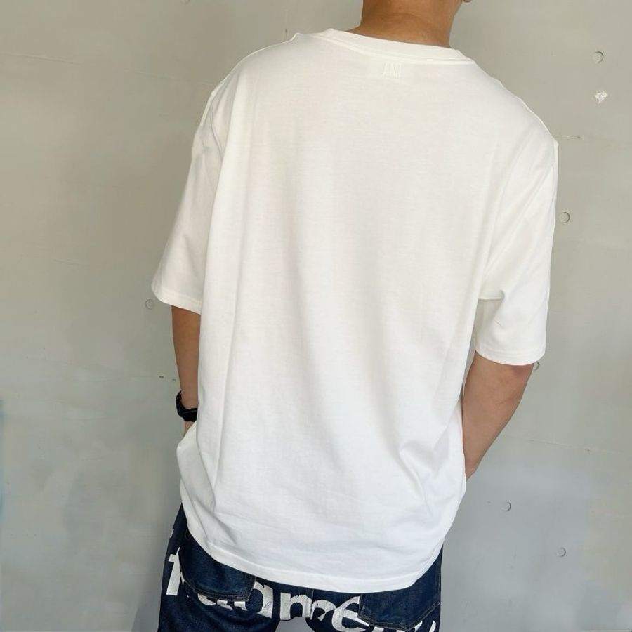 Ami Paris 白色刺繡短袖T恤 #XL-2