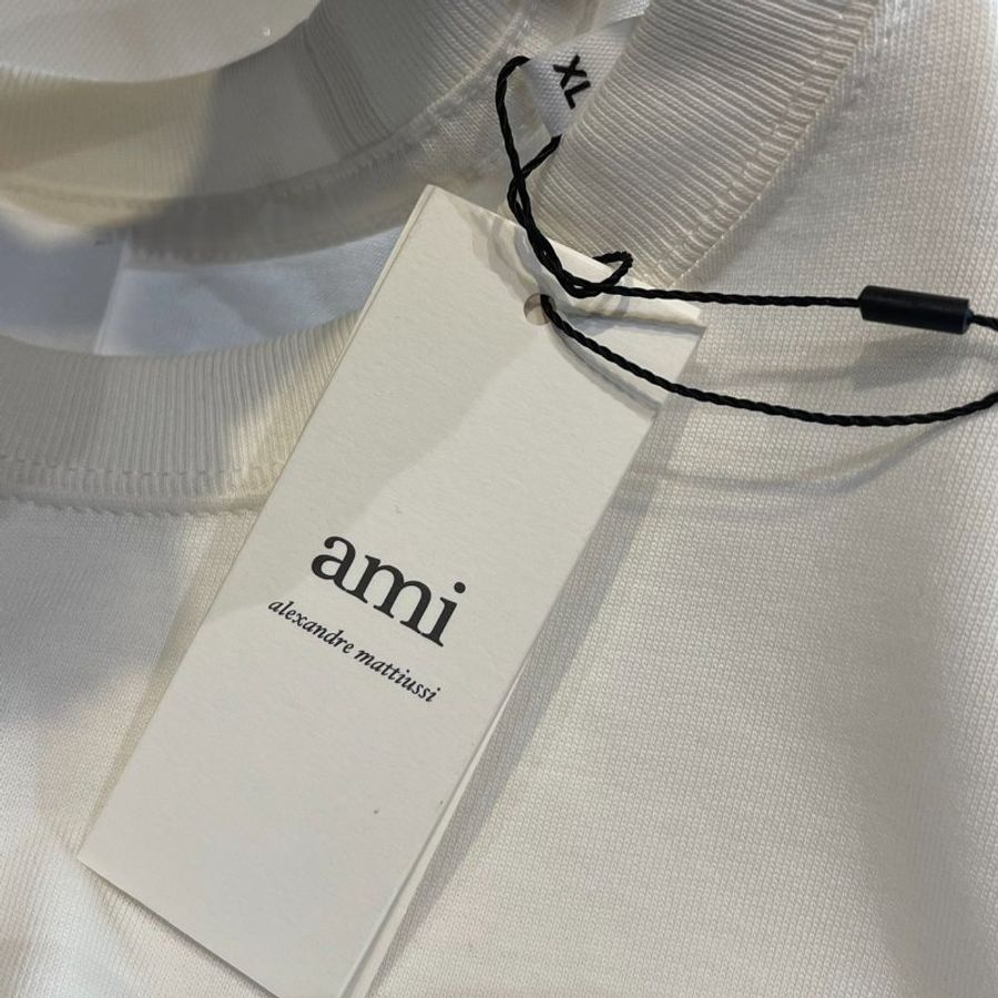Ami Paris 白色刺繡短袖T恤 #XL-6