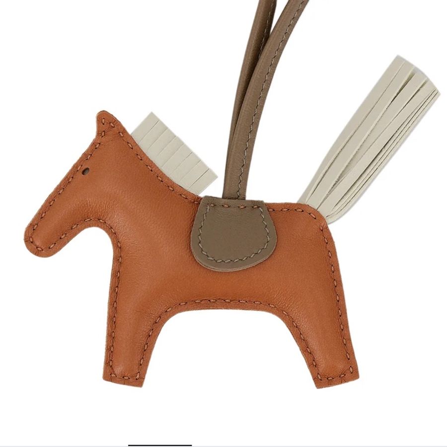 愛馬仕金金大象灰象牙白小馬掛飾 Hermes Rodeo PM-3