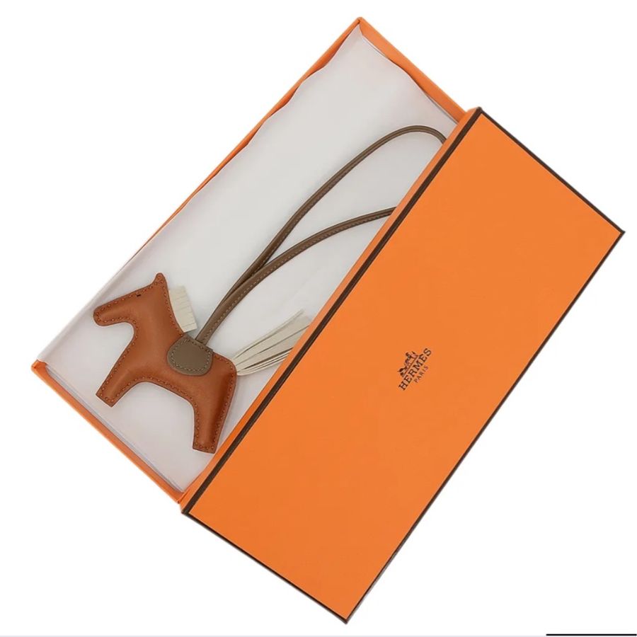 愛馬仕金金大象灰象牙白小馬掛飾 Hermes Rodeo PM-4