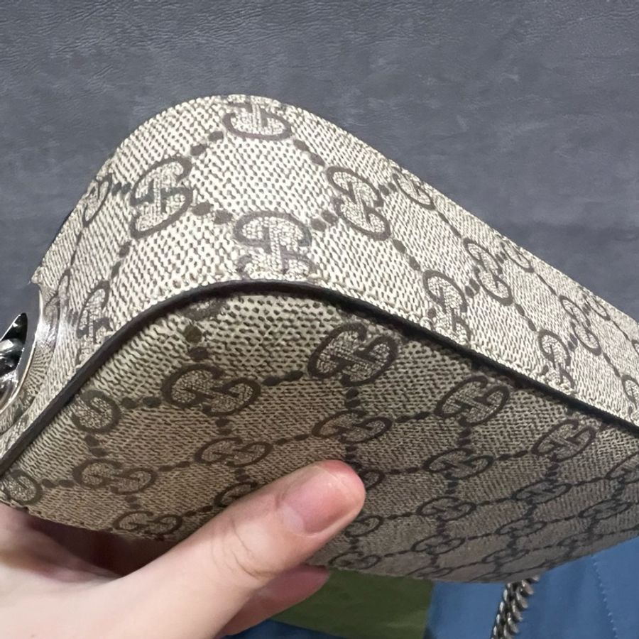 GUCCI PETITE GG SUPER MINI 肩背包 腋下包 老花包-6