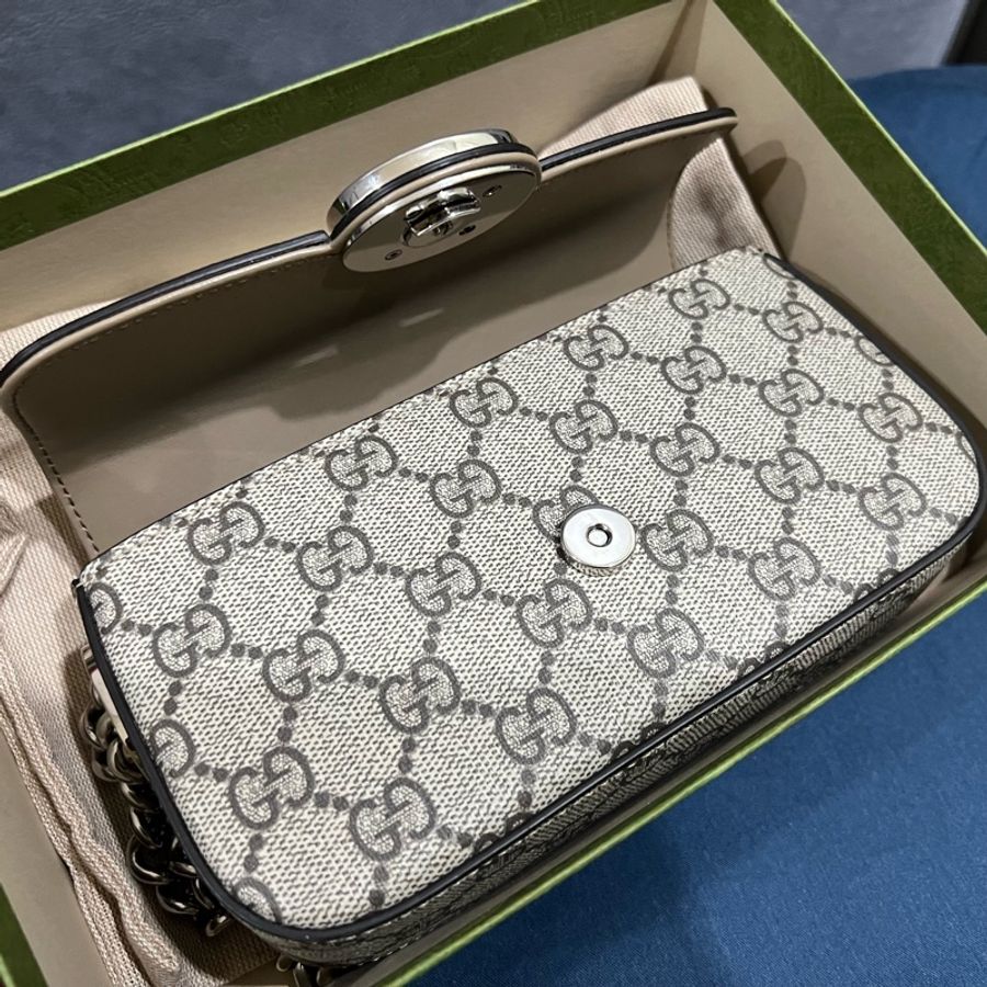 GUCCI PETITE GG SUPER MINI 肩背包 腋下包 老花包-13