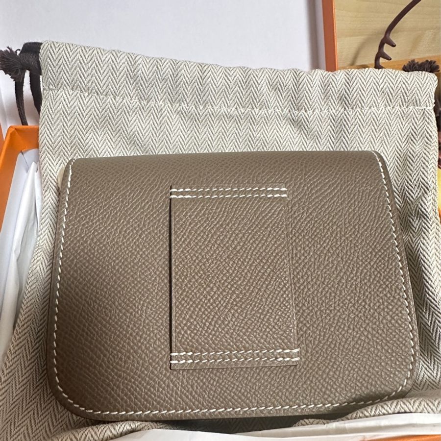 2024 Hermes Constance Slim 大象灰/金釦 全新未拆膜(送小背帶,可以單拿或肩背兩用)-2