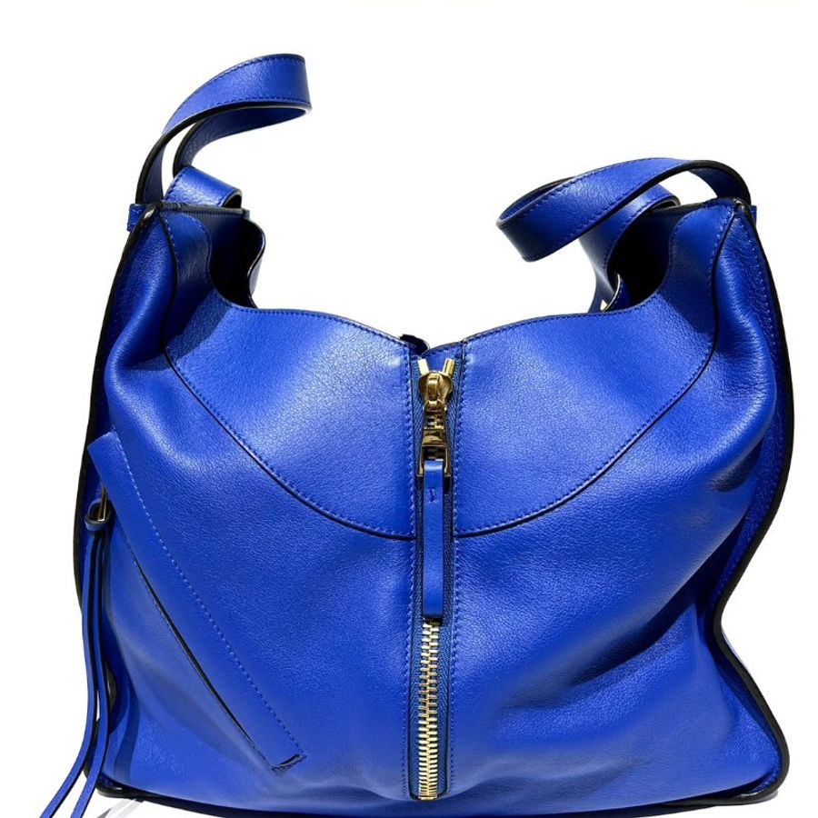 【美收精品】Loewe Loewe Anagram hmmock肩带皮革蓝色 88-759-0