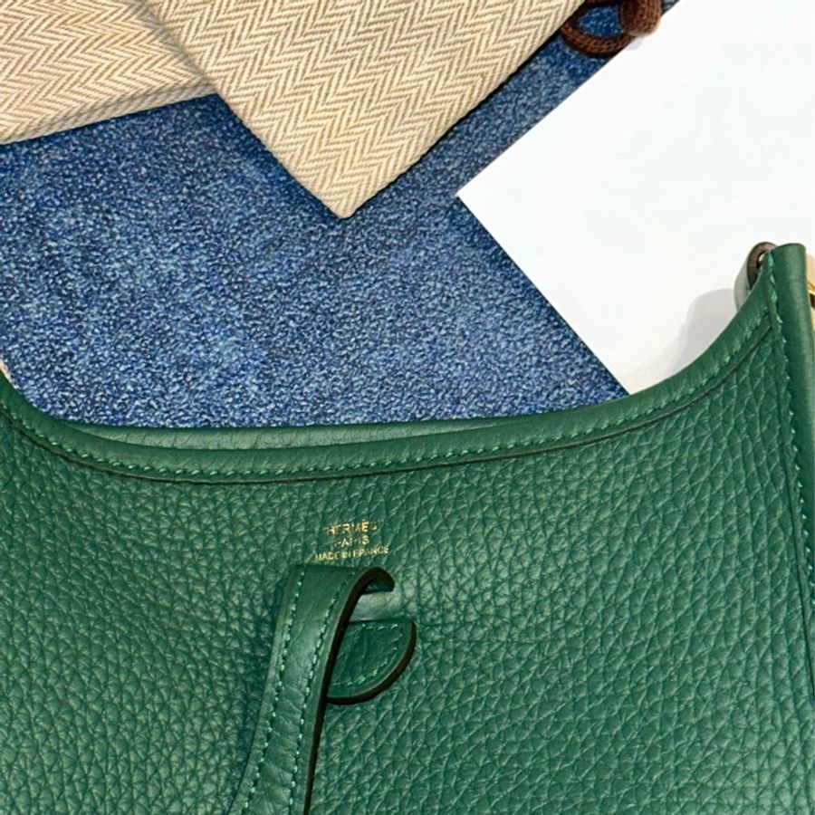 售出-Hermes mini evelyne 全新 中綠色 vert moyen-2
