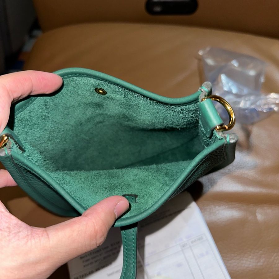 售出-Hermes mini evelyne 全新 中綠色 vert moyen-11