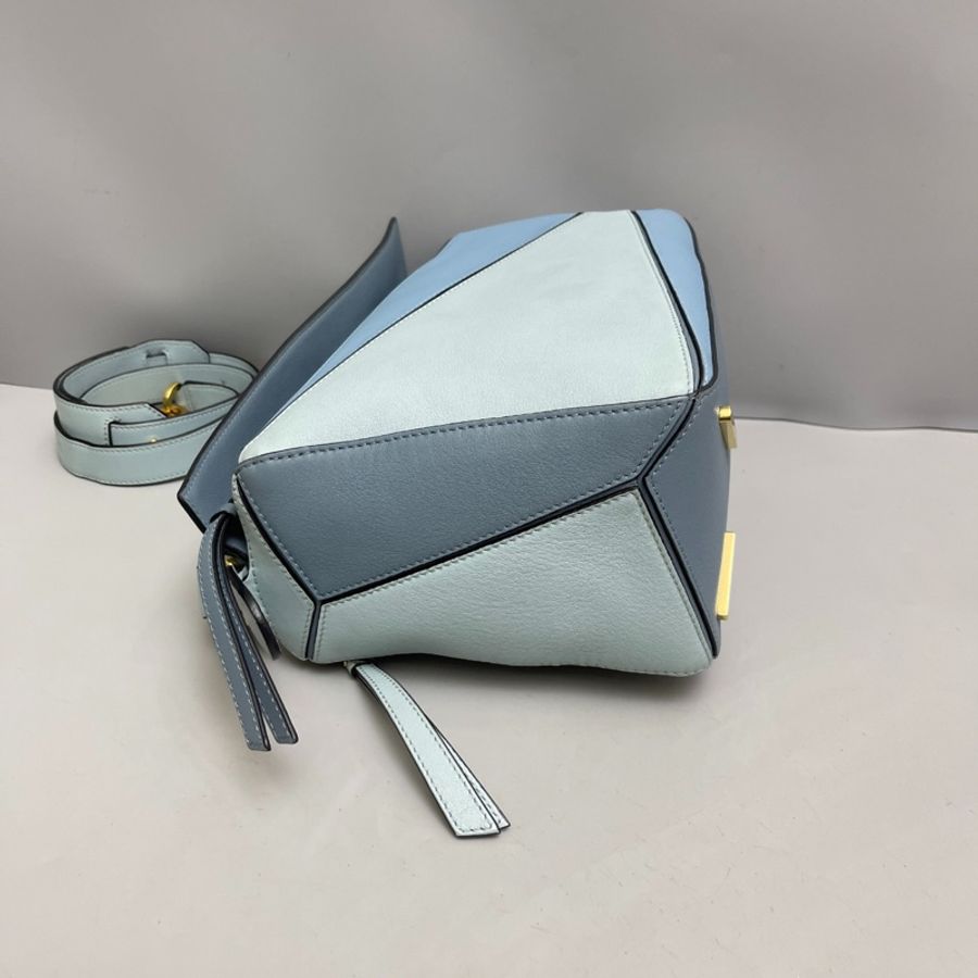 Loewe Puzzle中號全皮拼色幾何包-2