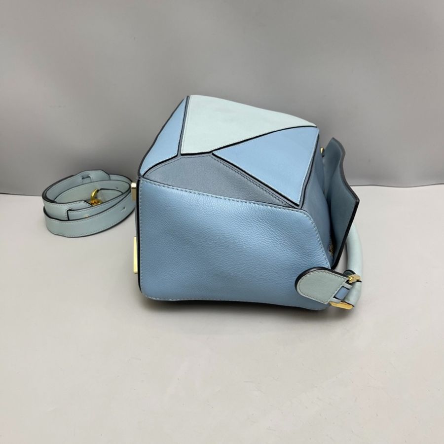 Loewe Puzzle中號全皮拼色幾何包-4