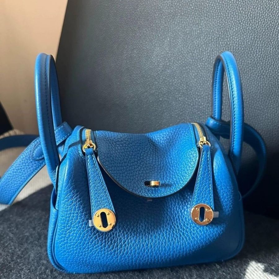hremes mini lindy tc 7q blue stamp y✨-10