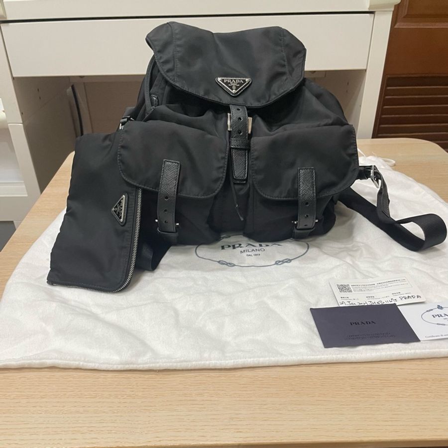 PRADA Re-Nylon 中型背包+化妝袋-0