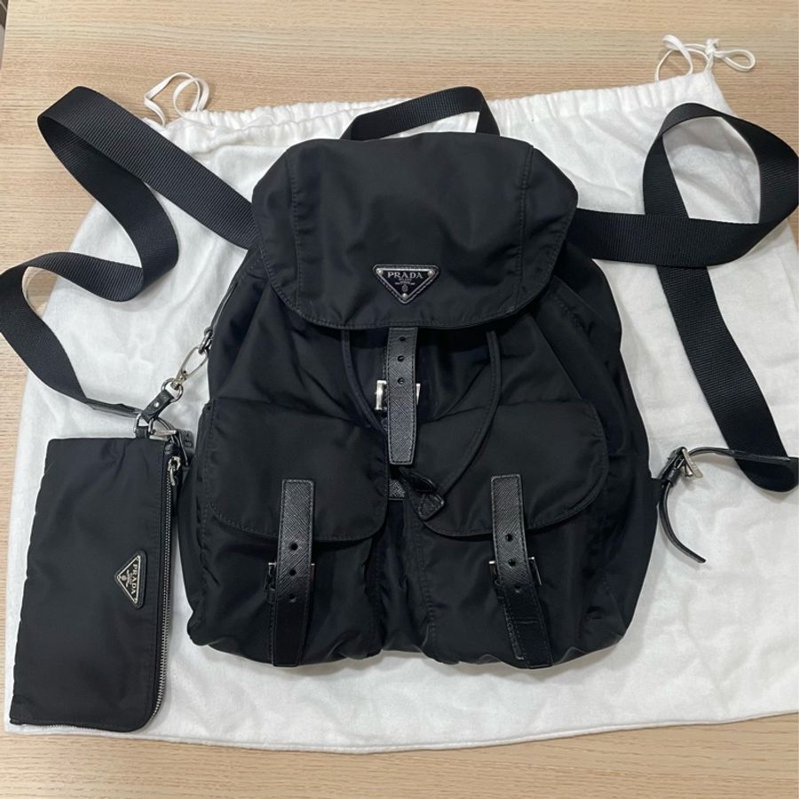 PRADA Re-Nylon 中型背包+化妝袋-1