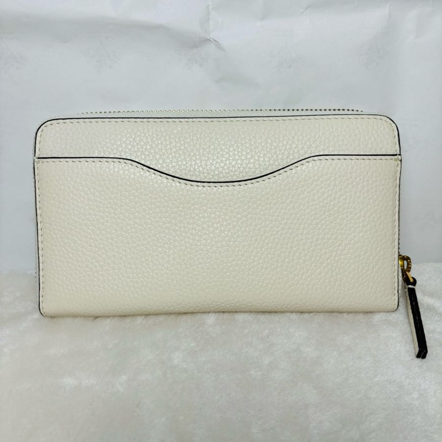 Tory Burch 奶白色金屬縷空大LOGO長夾-1