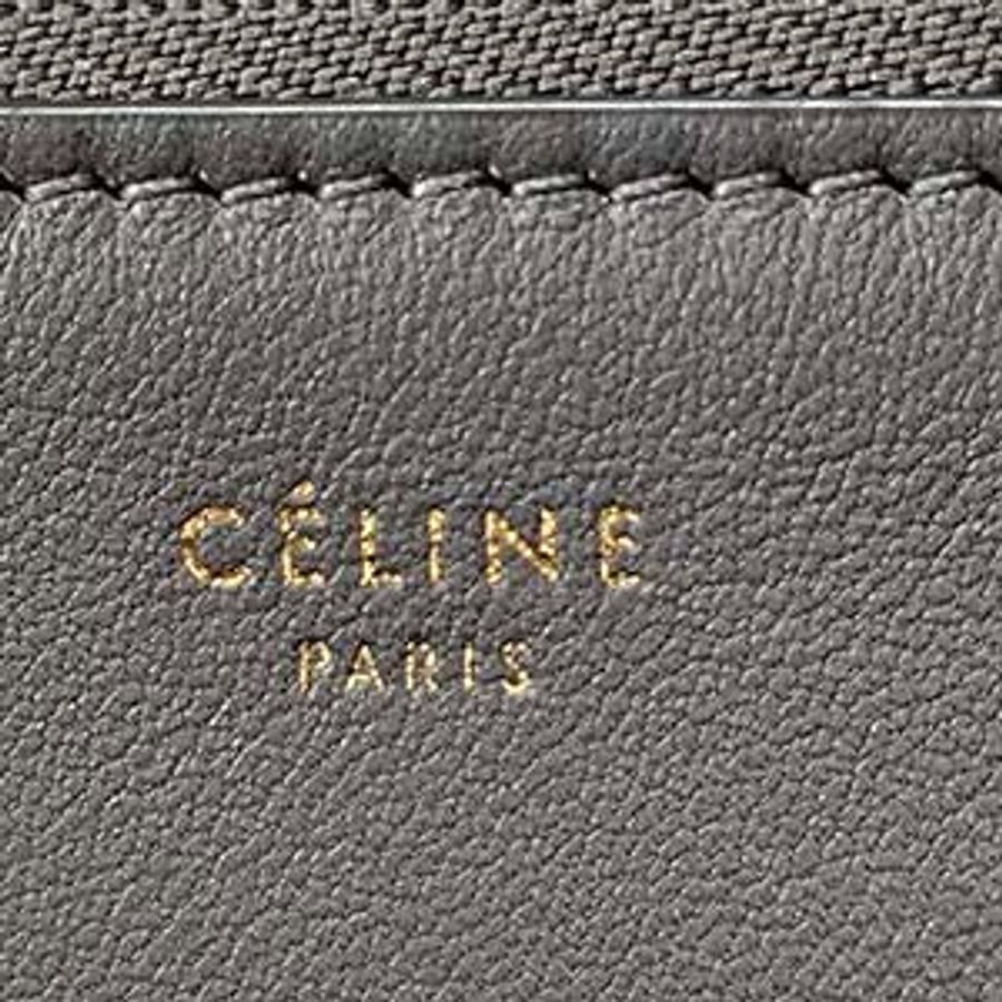 已售出* CELINE 灰色 小羊皮TRIO三層拉鍊斜背包-9