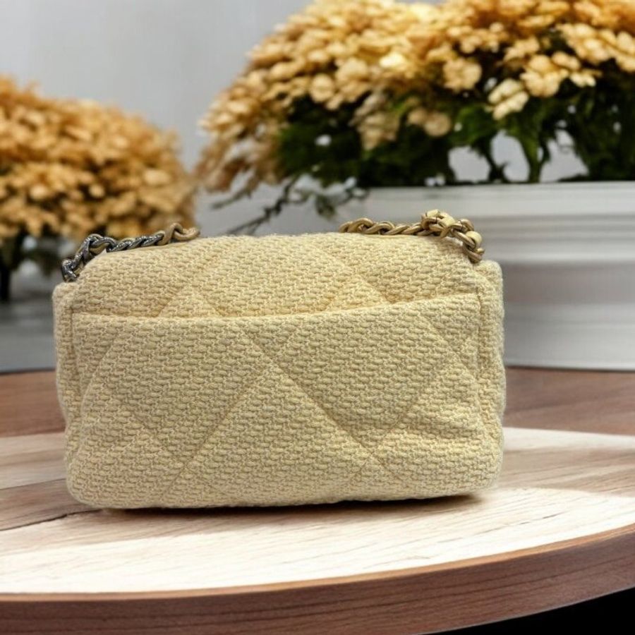 CHANEL 毛呢黃金扣19 BAG/晶片-3