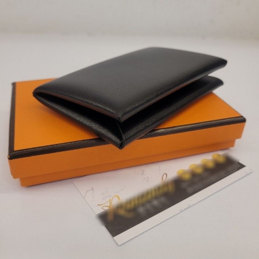 Hermès Calvi box 牛皮卡片包 (黑)-1